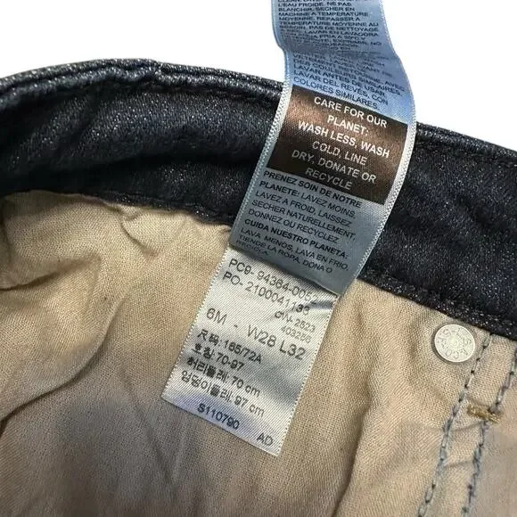 Levi Strauss Signature Womens 6M 28x32 Boot Cut Mid Rise Blue Dark Wash Denim - Picture 4 of 12